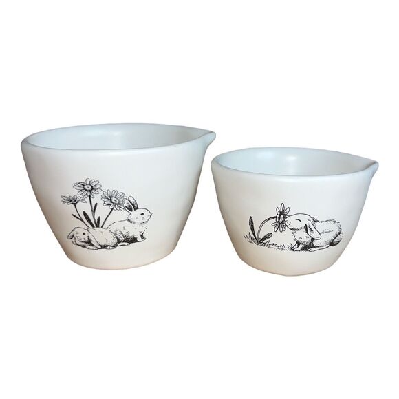 NEW Rae Dunn RARE Collection 2024 Bunny Sketch Measuring Cups NWT - Picture 6 of 7